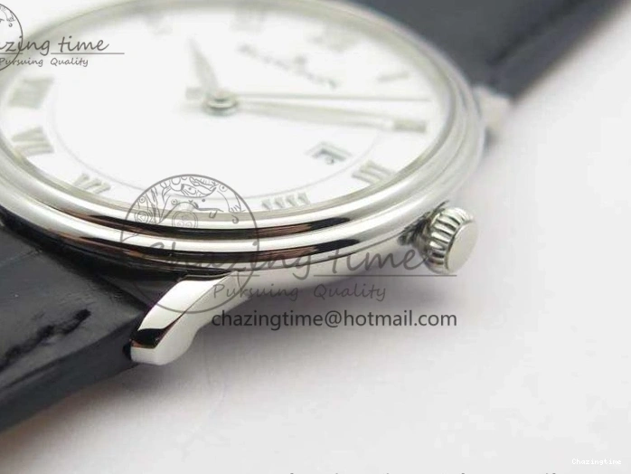 0519 Villeret 6651 SS ZF 1:1 Best Edition White Dial On Black Leather Strap A Practical 8098